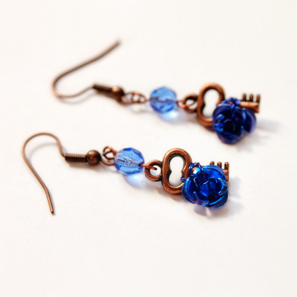 Blue Rosy Earrings - Sold