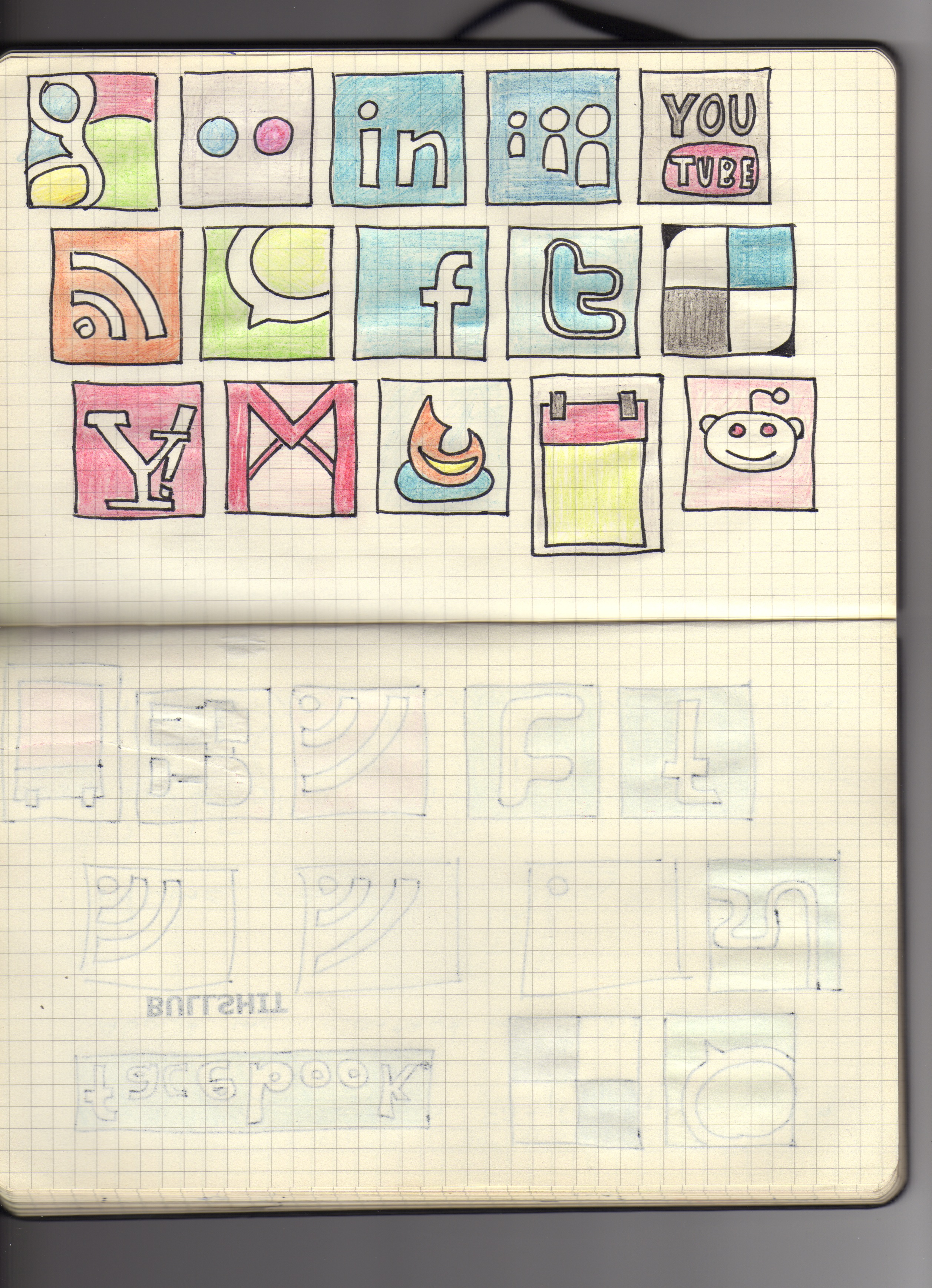 Hand drawn social media icons2