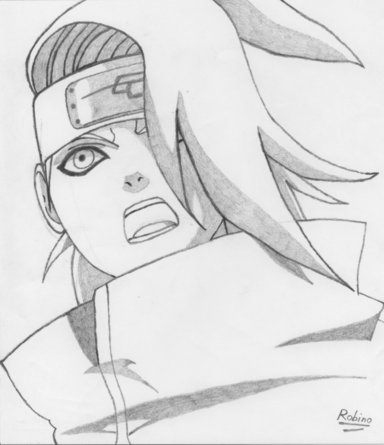 How to draw DEIDARA from Akatsuki (Naruto) step by step, EASY 