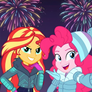 Sunset Shimmer and Pinkie Pie (Happy new year)