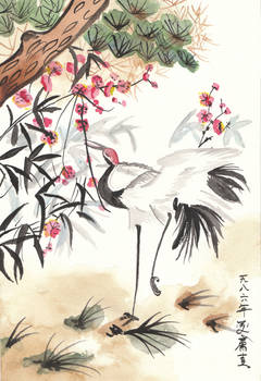 Crane and Plum Blossoms