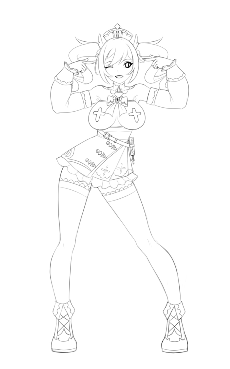 Skimpy suit Barbara sketch