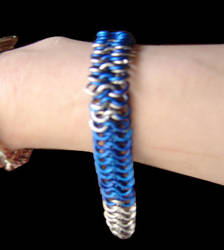 Blue and silver bracelet