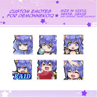 commission custom emotes for Demonneko12 part 2 by Toriichi
