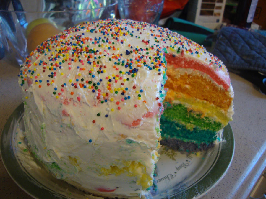 real rainbow cake