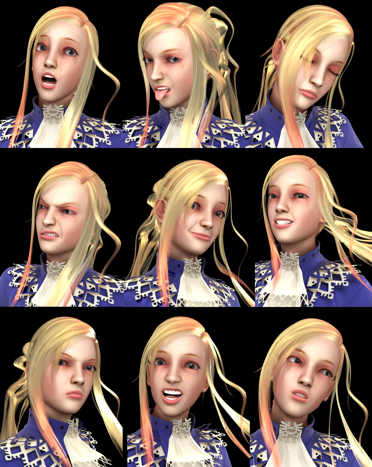 3D Fencer Girl Expression Test