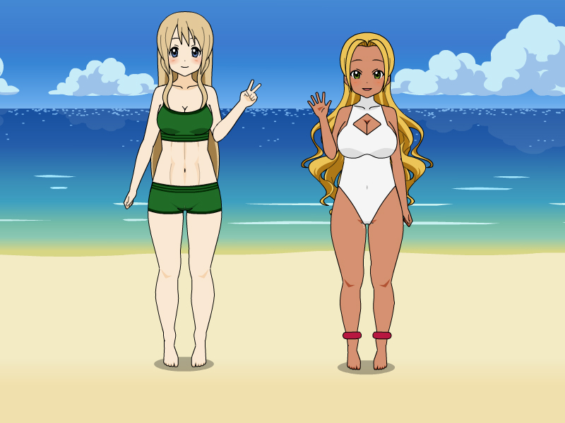 Alisa and Ashley at the beach