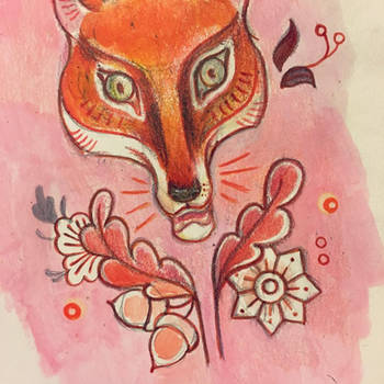 Pink Fox Pattern Design