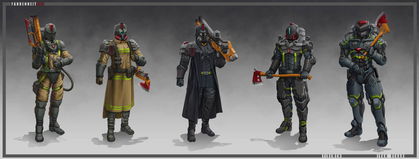 Fahrenheit 451 Firemen concepts by IvanVnz on DeviantArt