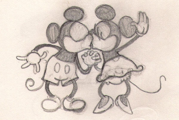 Mickey and Minnie Kissing by ThyneOwnSlave on DeviantArt