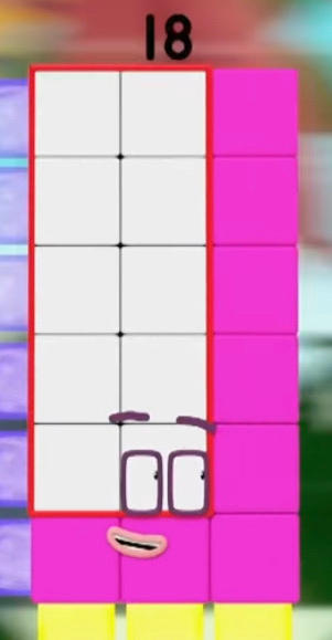 Number Blocks 18 Sign Eighteen from Numberblocks by KonataIzumiArt on DeviantArt