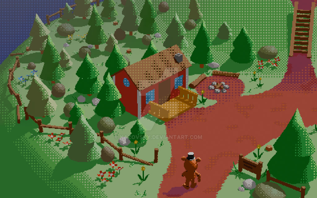 FNAF World Remake Concept in Blender by Kazovsky on DeviantArt