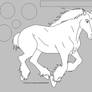 Shire Horse Lineart