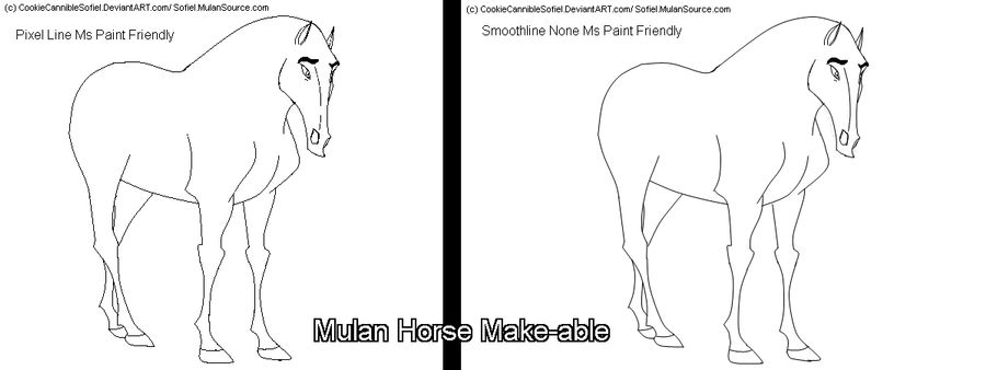 Mulan Style Horse Template