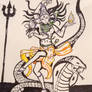 Lord shiva with long snake 