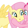 Pinkie Pie and Fluttershy -  Cheek hug