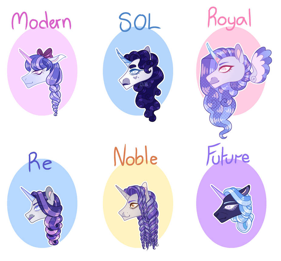 All my Rarity redesigns by Obsidian-Paint on DeviantArt