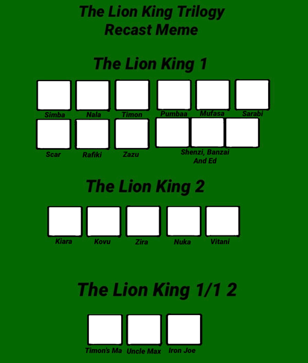 Recast Deviantart Base The Lion King Trilogy Recast Meme Template by DevinReform on DeviantArt