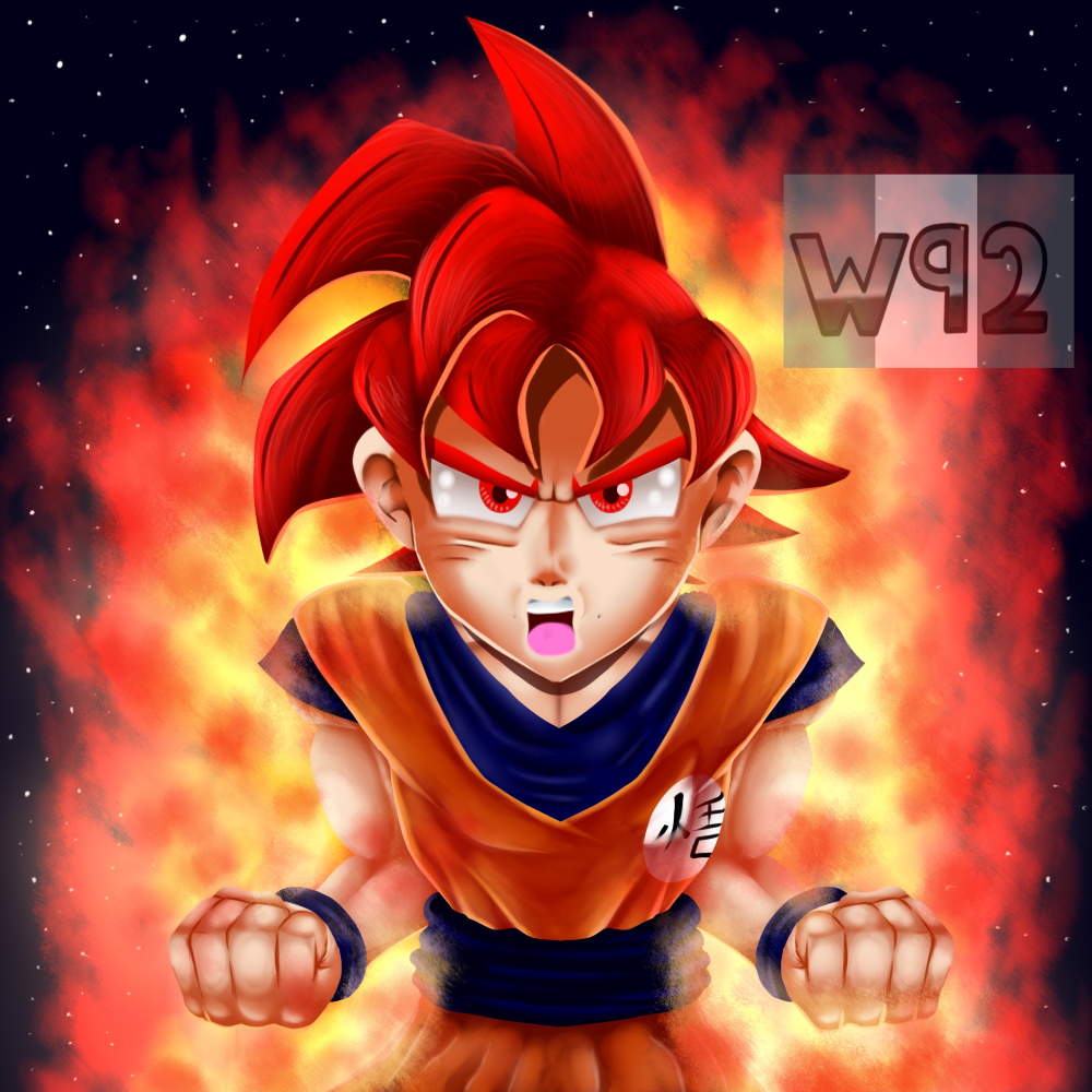 Goku Super Saiyan God RED Redesign by cicerondibuja on DeviantArt