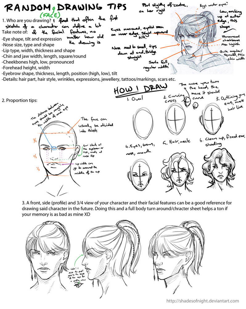 Random Drawing Tips Random Face Drawing Tips by ShadesofNight on DeviantArt