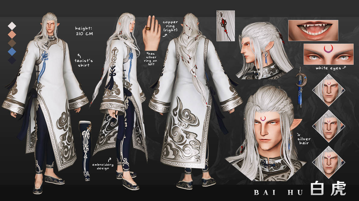 FFXIV Character Reference Sheet Bai Hu by PeriChanXIV on DeviantArt