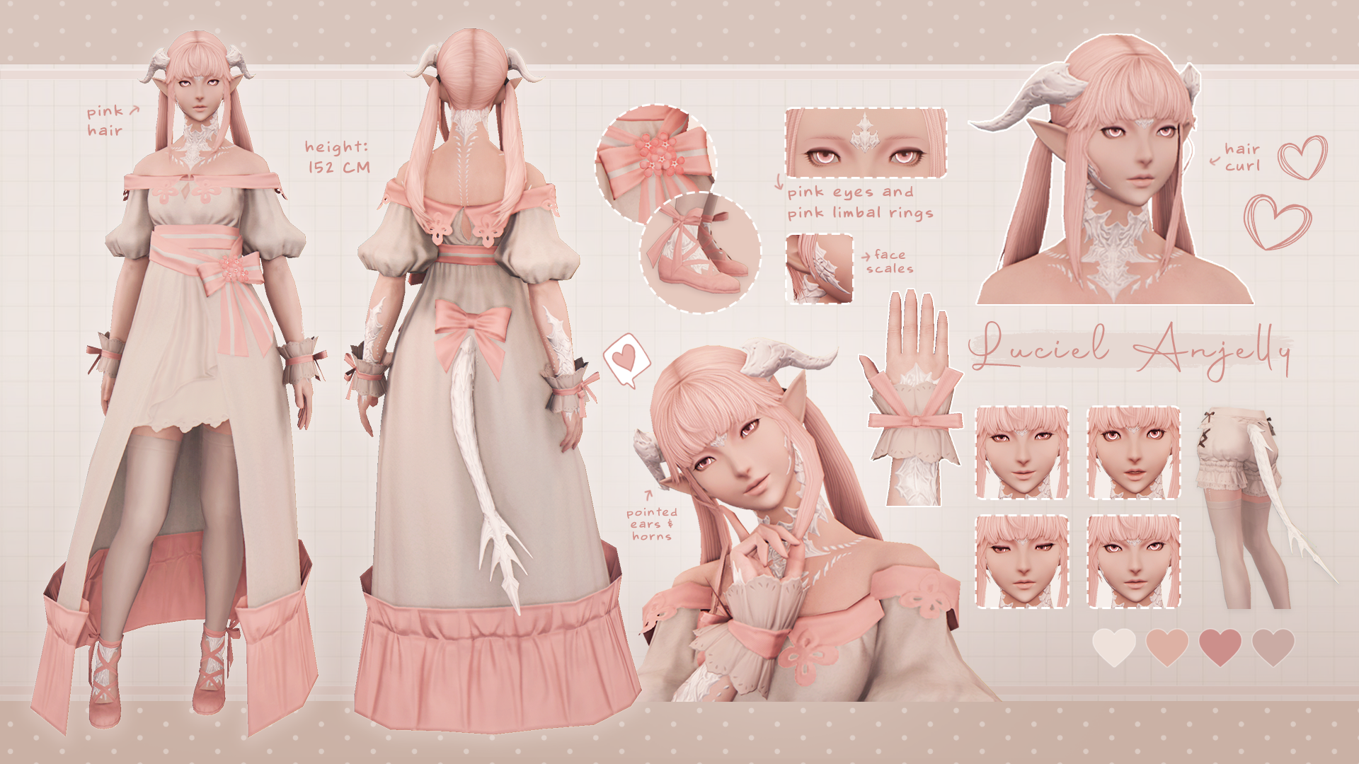FFXIV Character Reference Sheet Luciel Anjelly by PeriChanXIV on