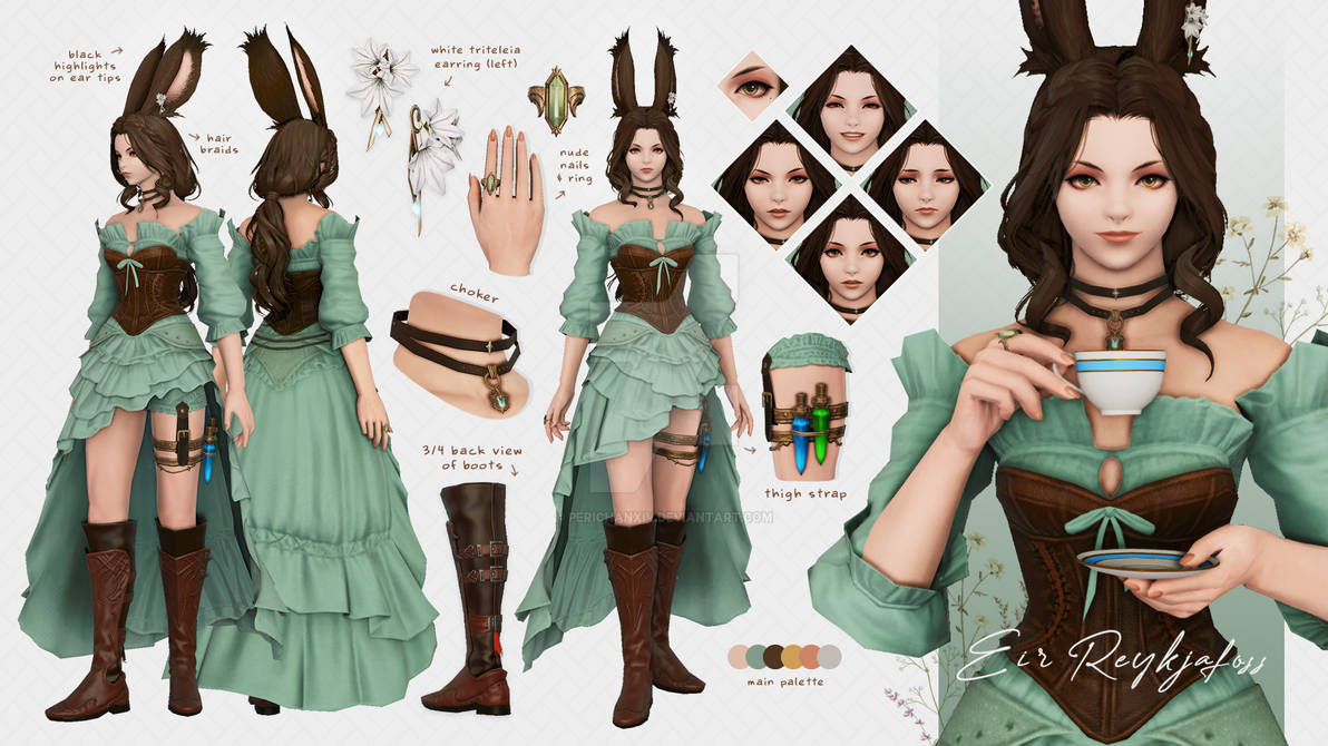 FFXIV Character Reference Sheet Eir Reykjafoss by PeriChanXIV on