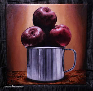 Proud plums :) . Oil paintig on canvas 30 / 30 cm