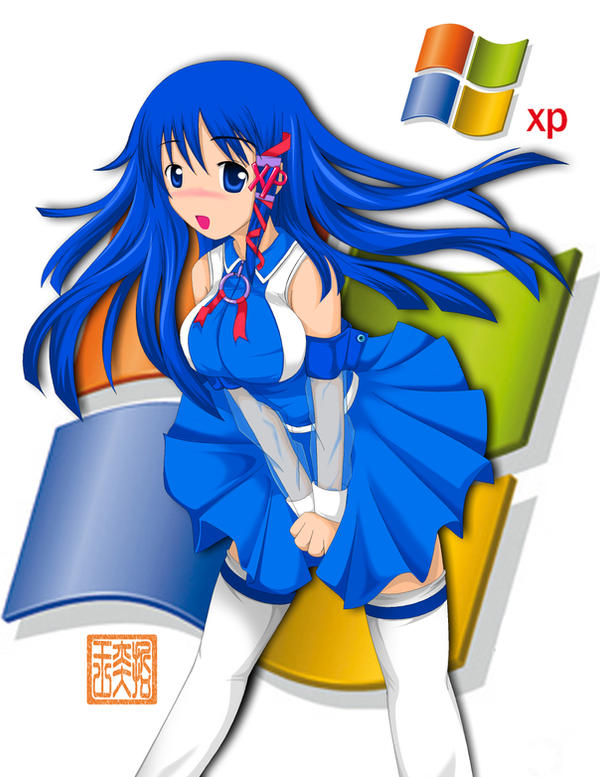 Free: Anime character , Windows XP OS-tan Operating system Windows 98 ,  Anime transparent background PNG clipart 