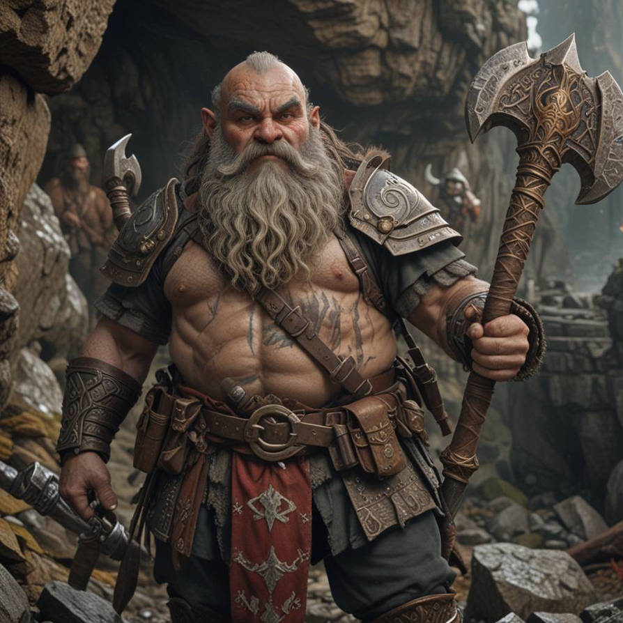 The mighty dwarf leader guards the entrance by calinvisible on DeviantArt