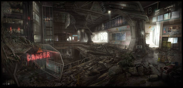 Military Base in a Square concept art