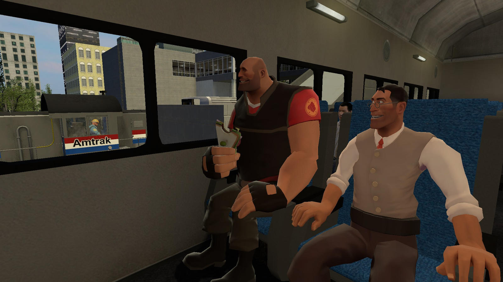 Medic Riding Tank Heavy and Medic riding on Amtrak Superliner by Primon4723 on DeviantArt