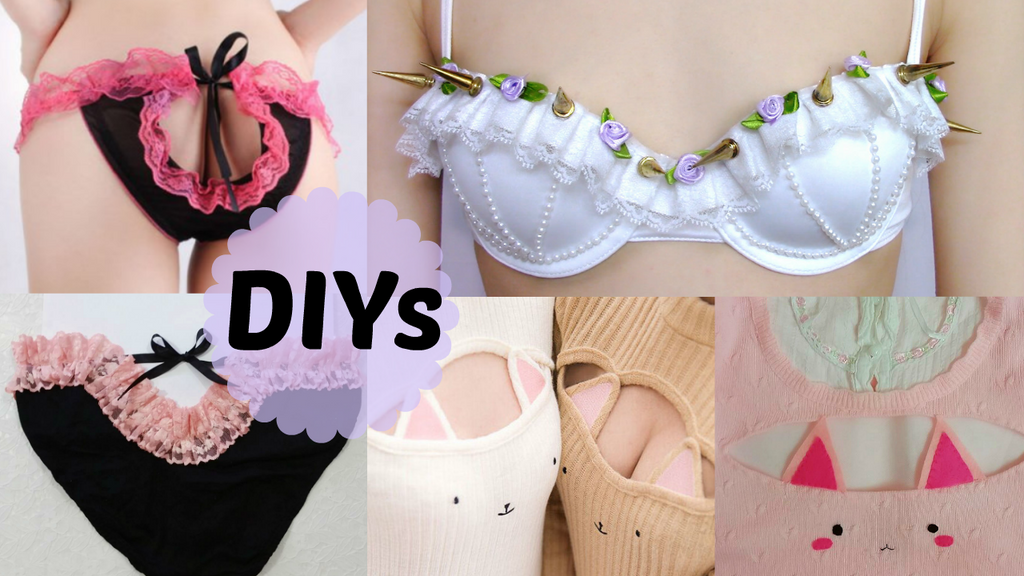 3 Cute and Sexy DIYs: DIY Pastel Gothic Spiked Bra by YumiKing on DeviantArt