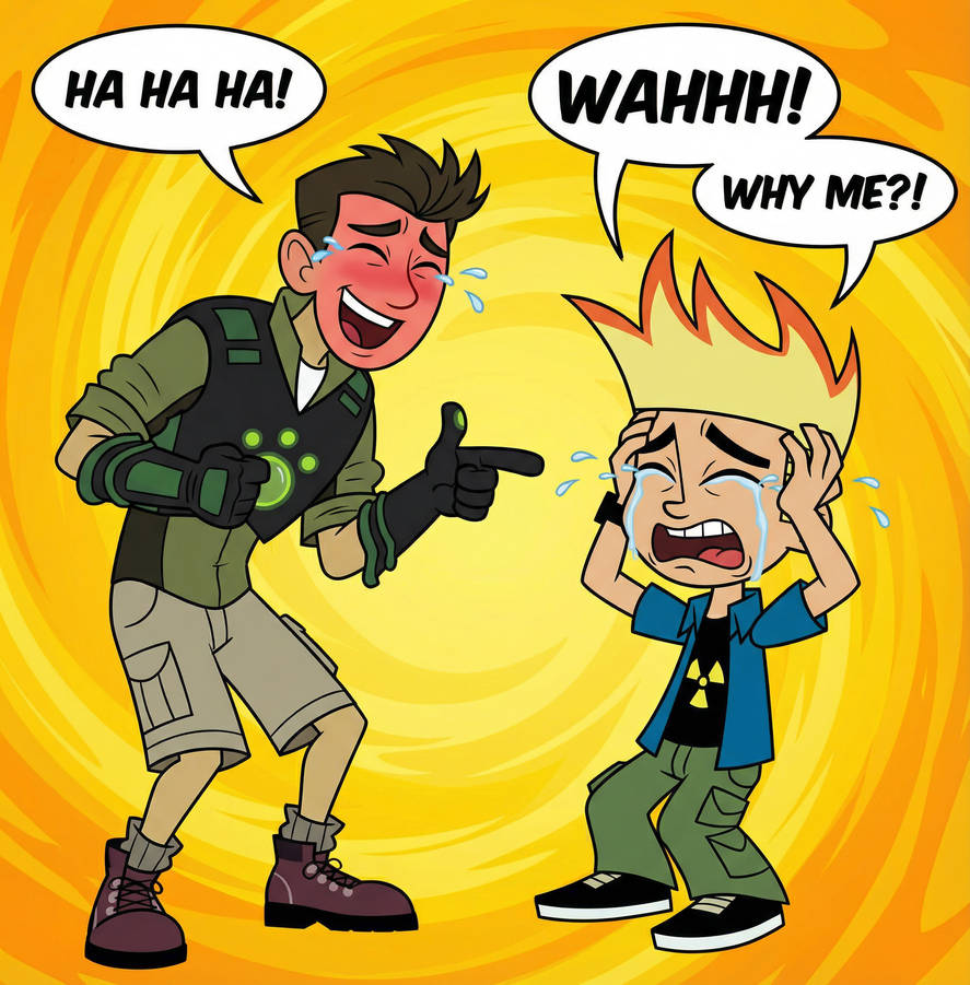 Johnny Crying Rbit Chris Kratt laughing at johnny test crying by aladin963 on DeviantArt