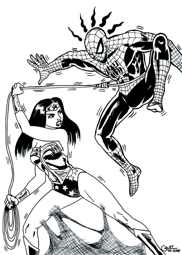 Spider-man vs Wonder Woman by alain-gilot on DeviantArt