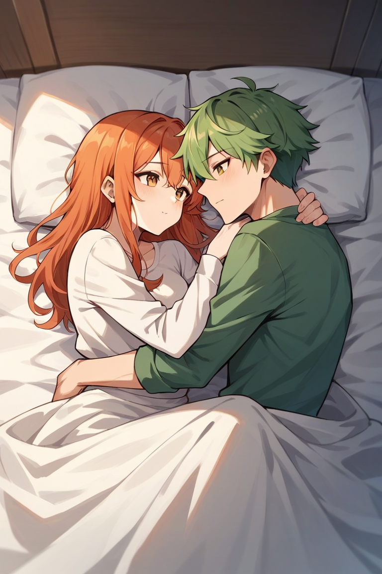 Cuddling in bed by Mayla93 on DeviantArt