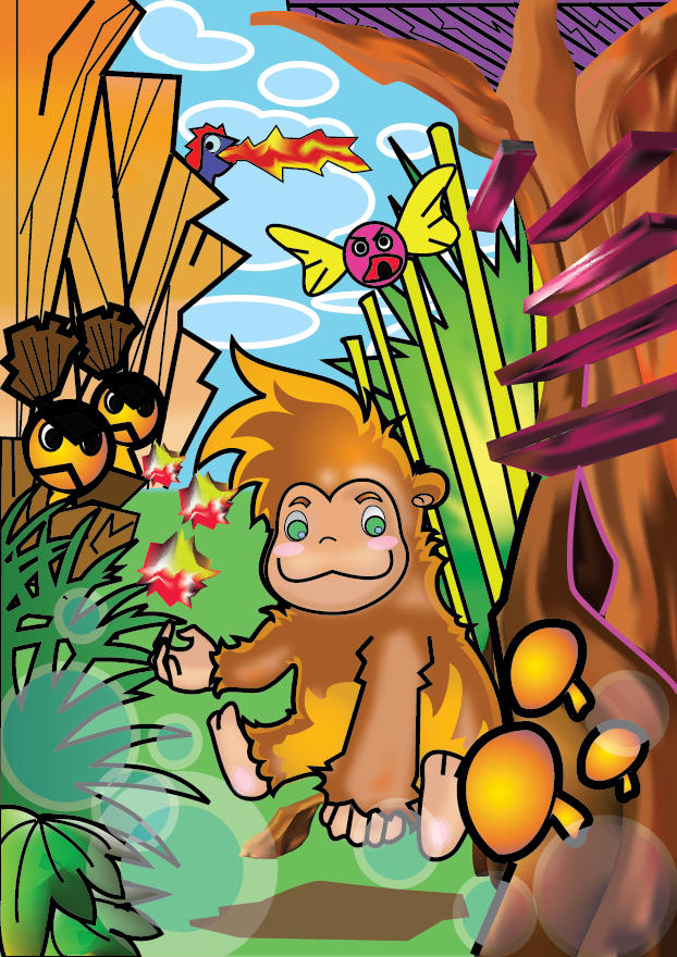 monkey illustration by kenixiex on DeviantArt