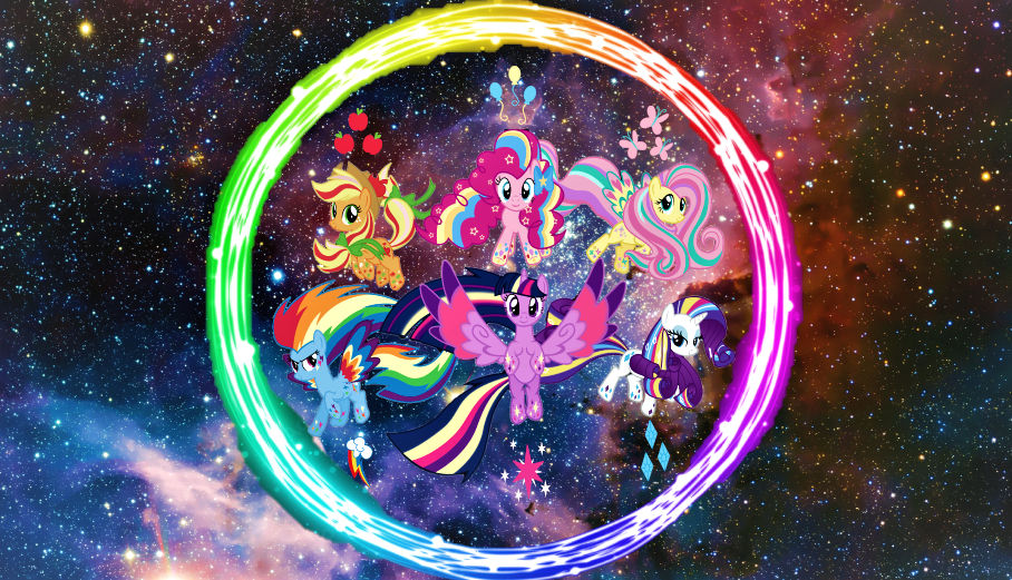 Mane 6 (Rainbow power) go in Space V1 by FriendlyTom1304 on DeviantArt