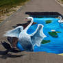 Lake 3D street Art (2014) anamorphic