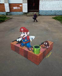 3D super mario forever Fan street art