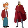 Philip J. Fry and Tenzin