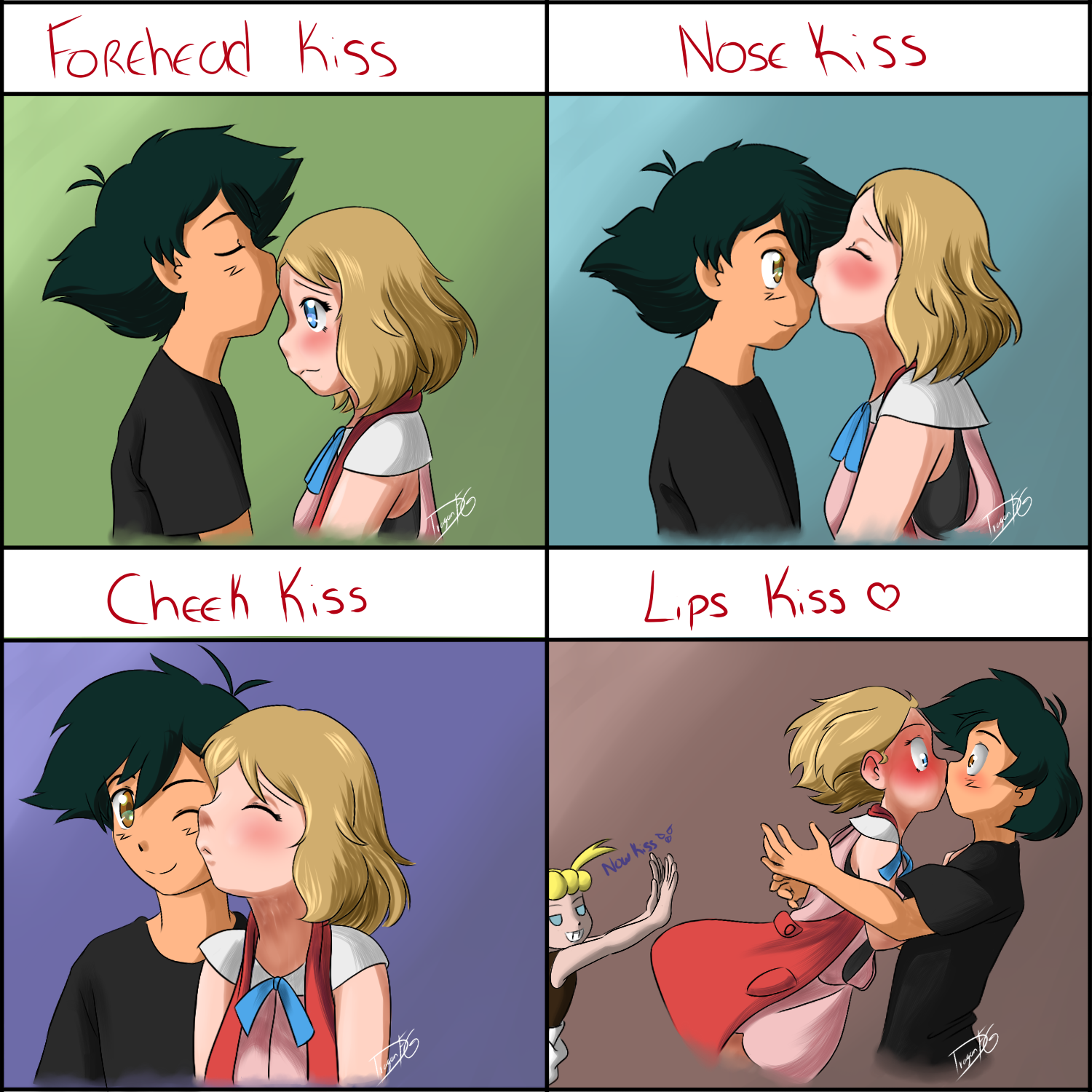 Kiss Meme Satosereamourshipping By Dragonfg28 On Deviantart 