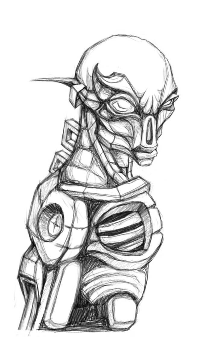 Humanoid android shapeshifter by Alienoeeed on DeviantArt