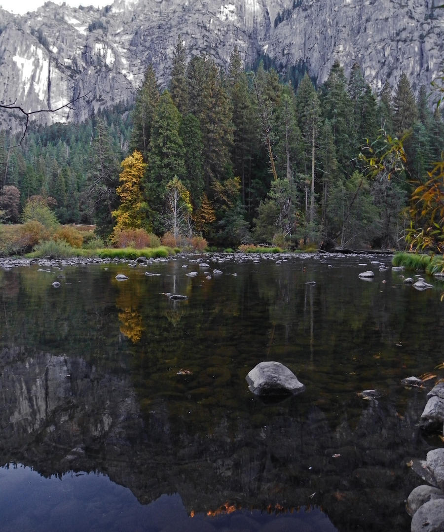 Autumn Reflection on Merced River