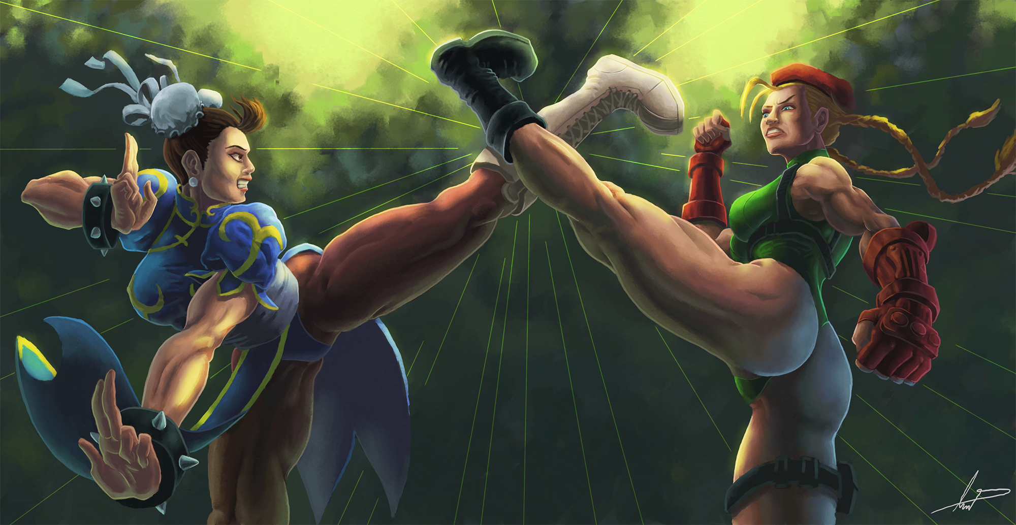 Cammy white fighting chun-li