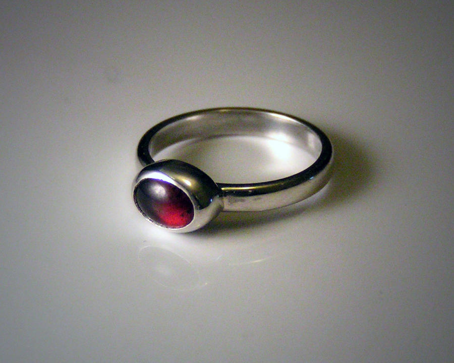 Garnet and Silver Ring