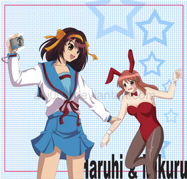 Haruhi +  Mikuru