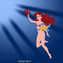 Ariel swims to the surface in her human form