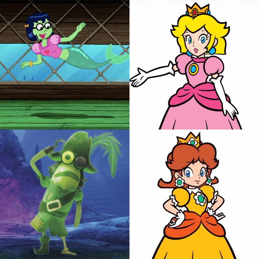 Diff Characters Cartoon 2 diff SB movie F characters as 2 Mario princesses by ...