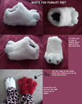 white fox fursuit feet paws by starry-kitsune